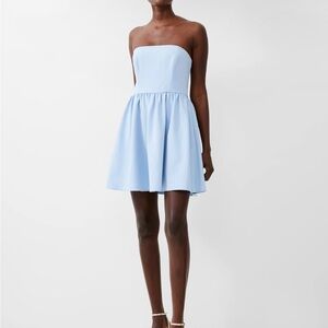 French Connection Light Blue Strapless Dress